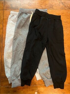 HXP Boys Jogger Sweatpants 3-Pack Black Gray Size 5T